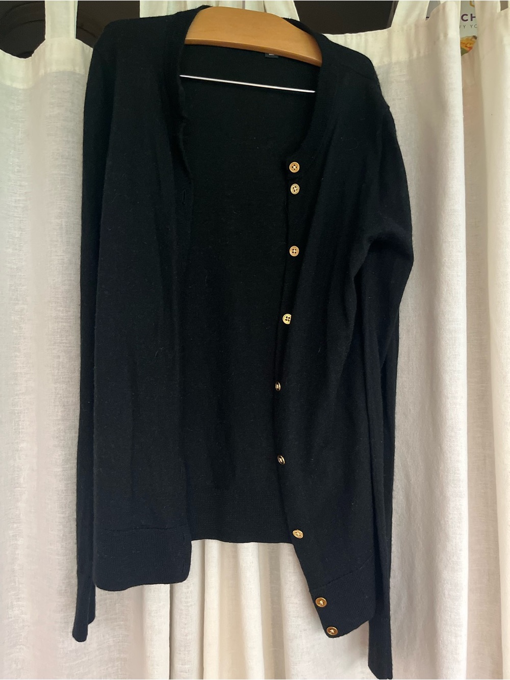 J. Crew Black Cardigan with Gold Buttons